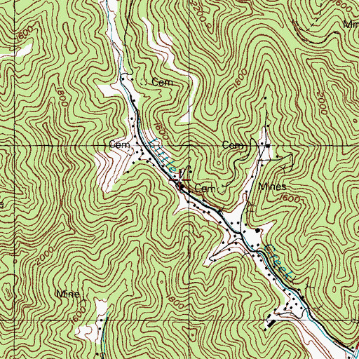 Topographic Map of Little Creek School (historical), KY