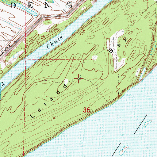 Topographic Map of Leland Bar, AR