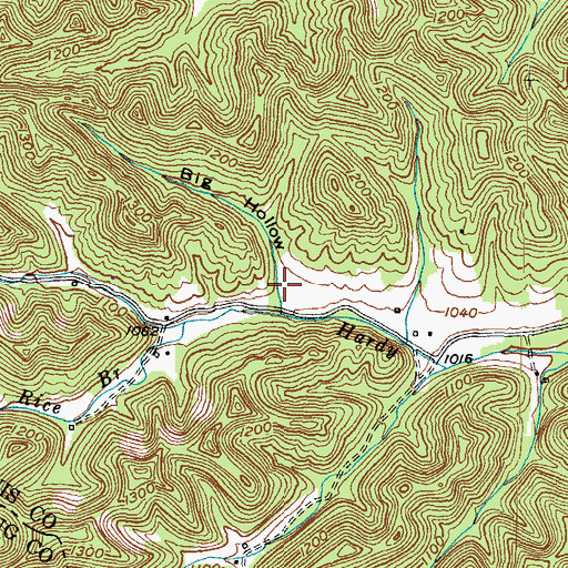 Topographic Map of Big Hollow, KY