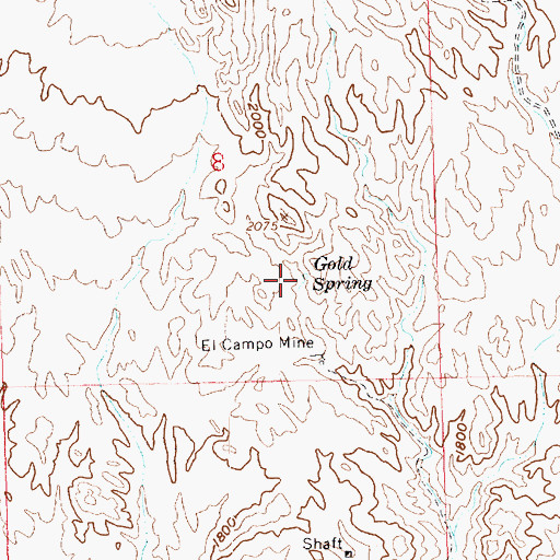 Topographic Map of Gold Spring, AZ