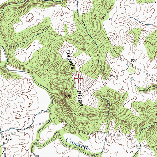 Topographic Map of Daniels Ridge, KY