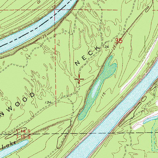 Topographic Map of Linwood Neck, AR