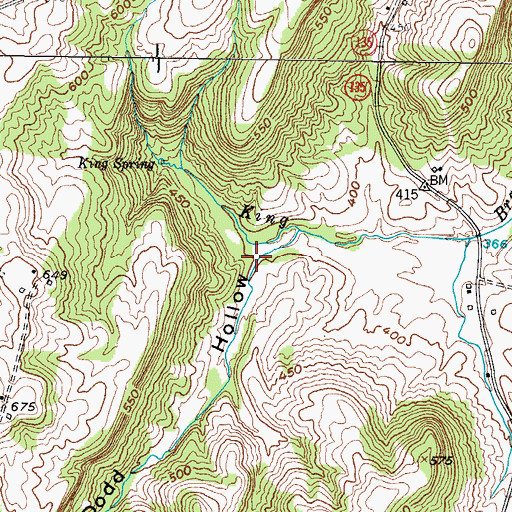Topographic Map of Dodd Hollow, KY