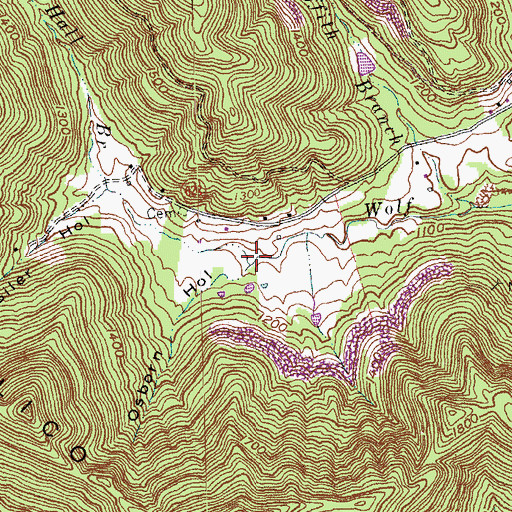 Topographic Map of Hall Branch, KY
