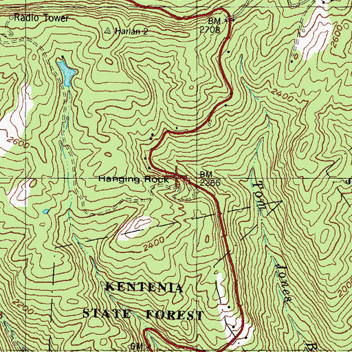 Topographic Map of Hanging Rock, KY