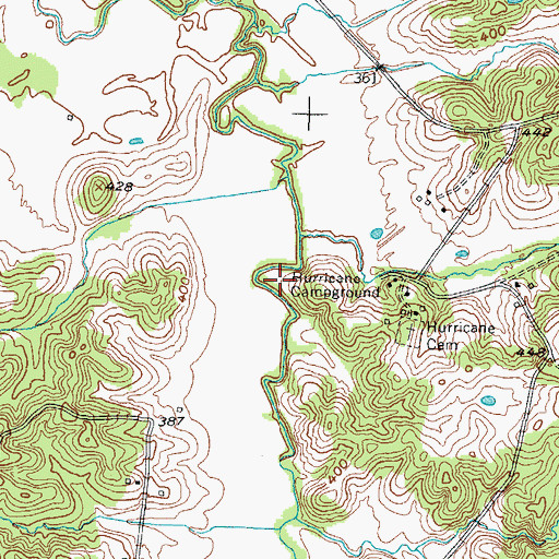 Topographic Map of Hurricane Campground, KY