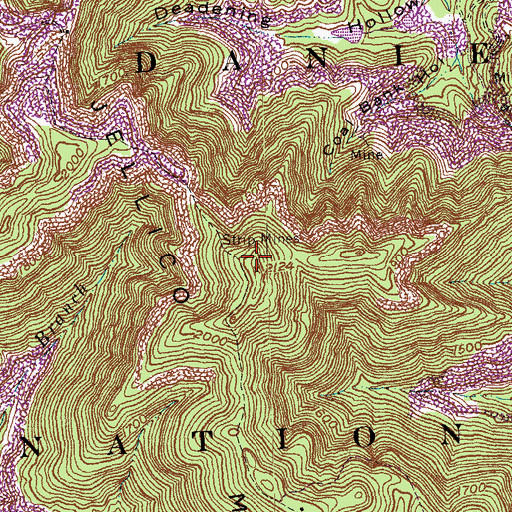 Topographic Map of Jellico Mountain, KY
