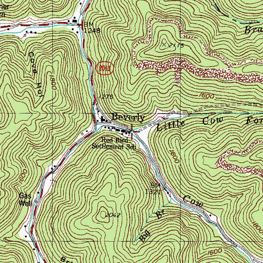 Topographic Map of Little Cow Fork, KY