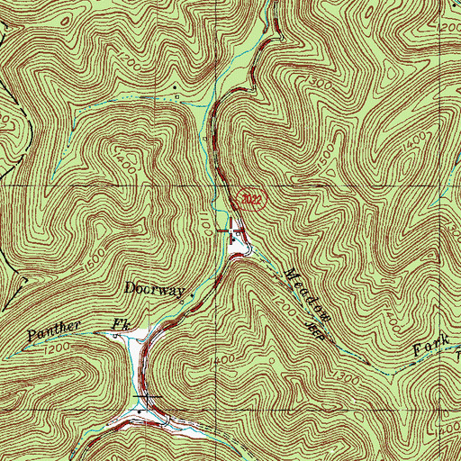 Topographic Map of Meadow Fork, KY