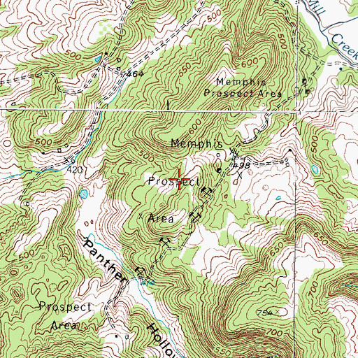 Topographic Map of Memphis Prospect Area, KY