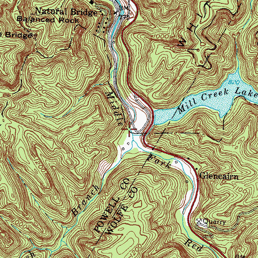 Topographic Map of Mill Creek, KY
