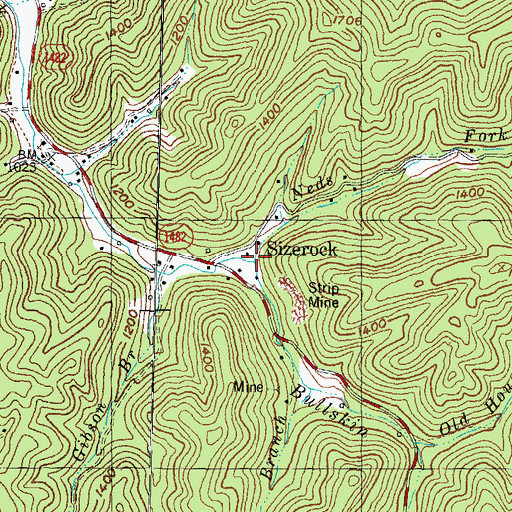 Topographic Map of Neds Fork, KY