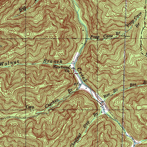 Topographic Map of Newfound School, KY
