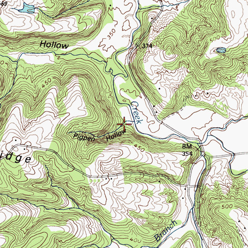 Topographic Map of Pigpen Hollow, KY