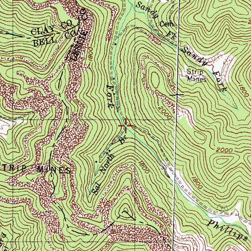 Topographic Map of Sal North Branch, KY