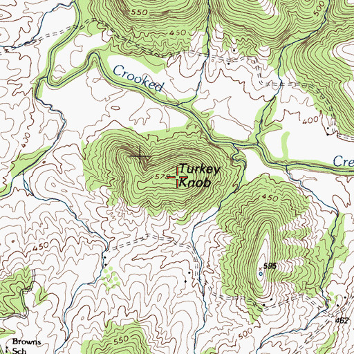 Topographic Map of Turkey Knob, KY