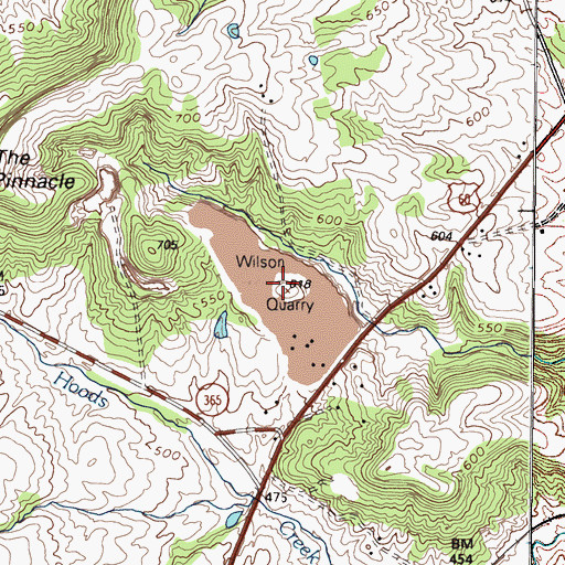 Topographic Map of Wilson Quarry, KY