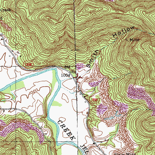 Topographic Map of Smith Hollow, KY