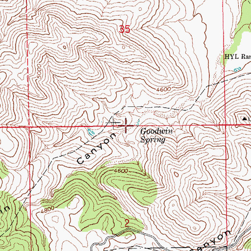 Topographic Map of Goodwin Spring, AZ
