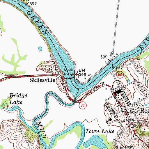 Topographic Map of Lock Number 3, KY