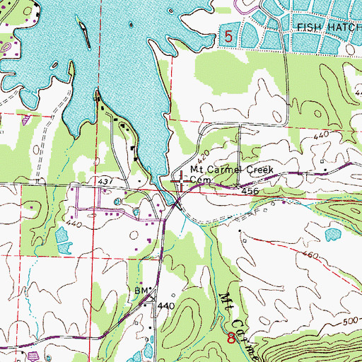 Topographic Map of Mount Carmel Creek Cemetery, AR