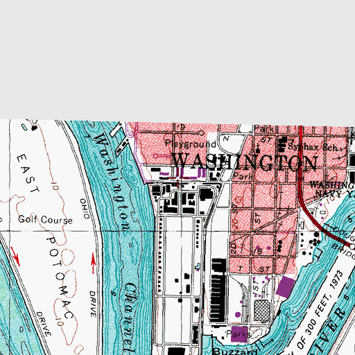 Topographic Map of East Capitol Street Car Barn, DC