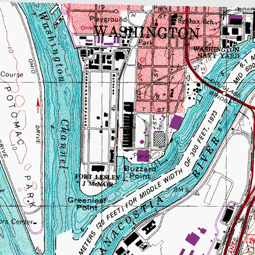 Topographic Map of National Defense University, DC