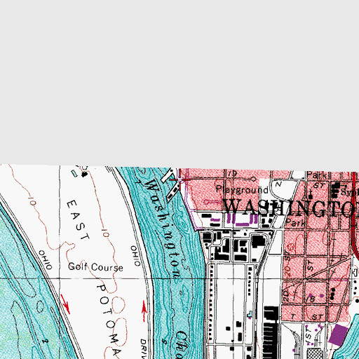 Topographic Map of Spirit of Washington Heliport, DC