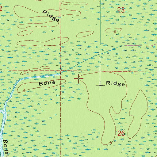 Topographic Map of Bone Ridge, LA