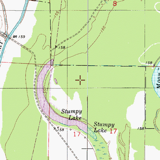 Topographic Map of Cocklebur Lake, LA