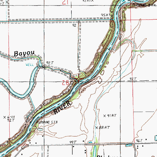 Topographic Map of Coffee Bayou, LA