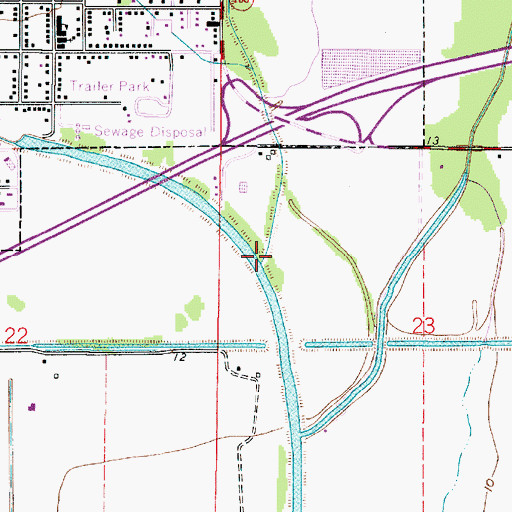 Topographic Map of Hampton Coulee, LA