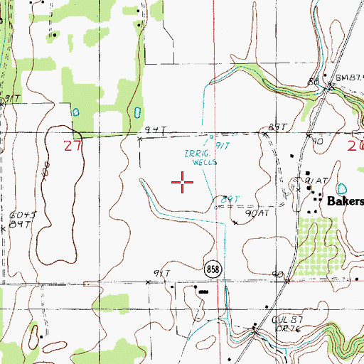 Topographic Map of Lamar Oil, LA