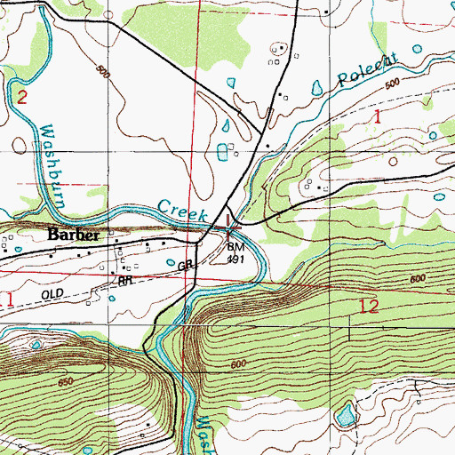 Topographic Map of Polecat Branch, AR