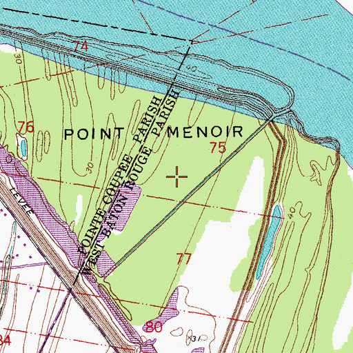 Topographic Map of Point Menoir, LA