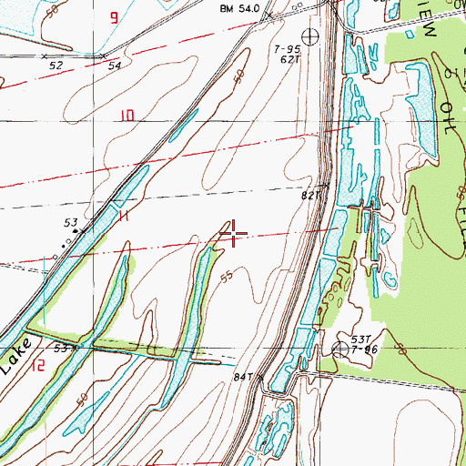 Topographic Map of Point Pleasant Cemeteries, LA