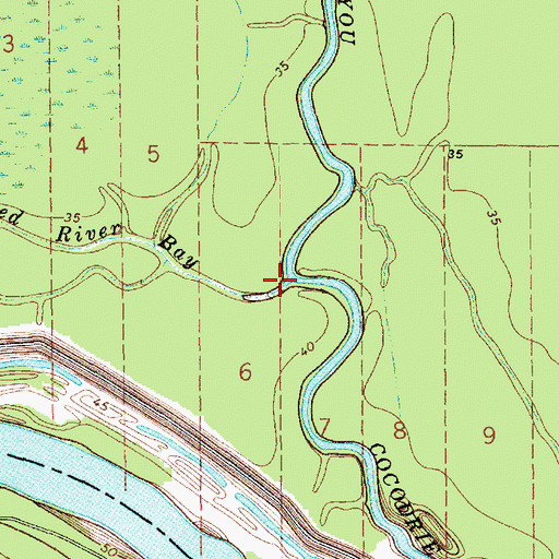 Topographic Map of Red River Bay, LA