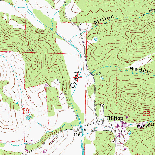 Topographic Map of Rader Hollow, AR
