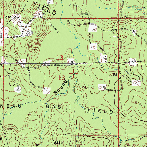 Topographic Map of Tennyson Creek, LA