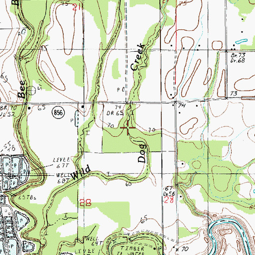 Topographic Map of Wild Dog Creek, LA