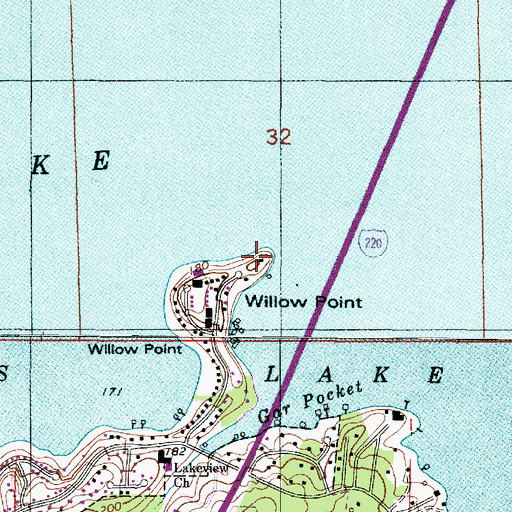 Topographic Map of Willow Point, LA