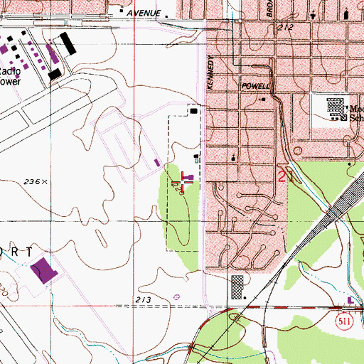 Topographic Map of Airport Park, LA