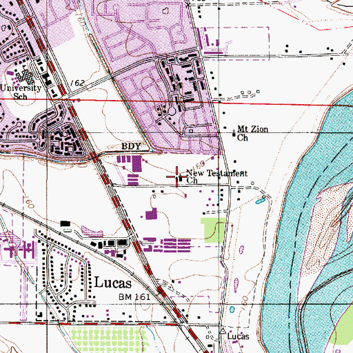 Topographic Map of New Testament Church, LA
