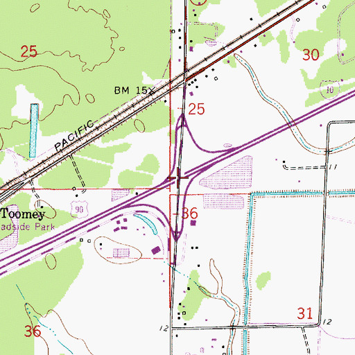 Topographic Map of Interchange 4, LA