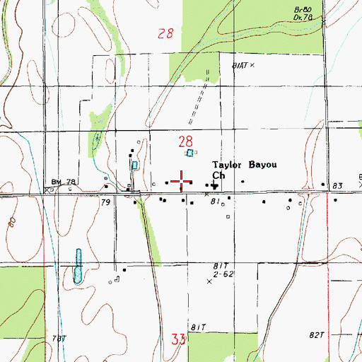 Topographic Map of Church of Christ (historical), LA