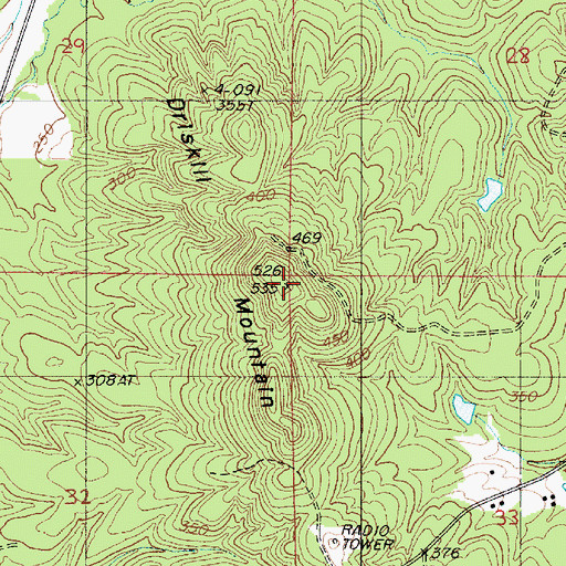 Topographic Map of Driskill Mountain, LA
