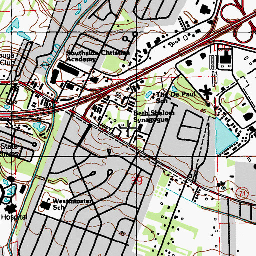 Topographic Map of Beth Shalom Synagogue, LA