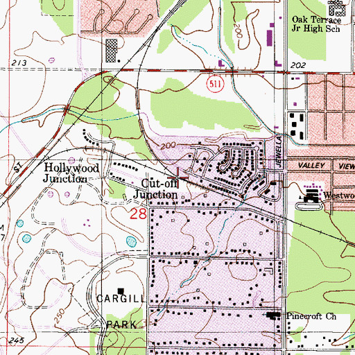Topographic Map of Cut-off Junction, LA