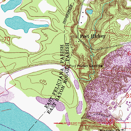 Topographic Map of Port Hickey Landing, LA