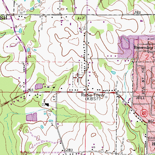 Topographic Map of Springhill Cemetery, LA